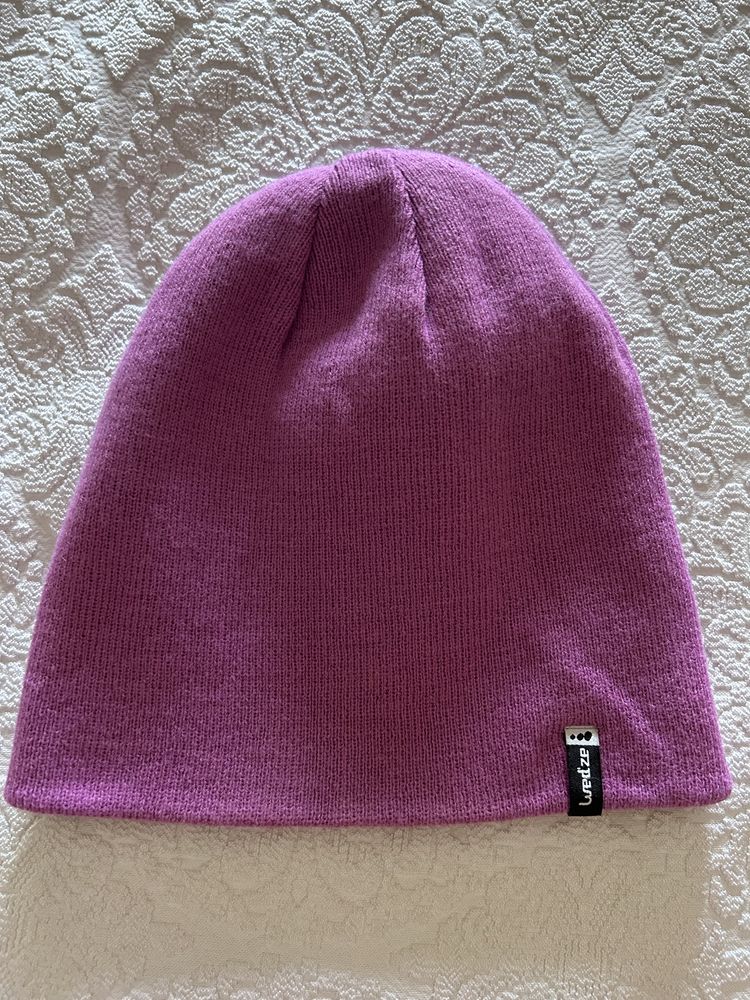 Gorro 2 em 1 roxo e preto