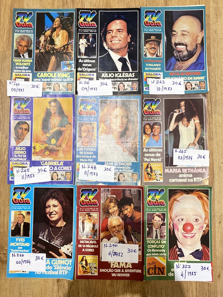 Revistas tv Guia anos 80 e 90