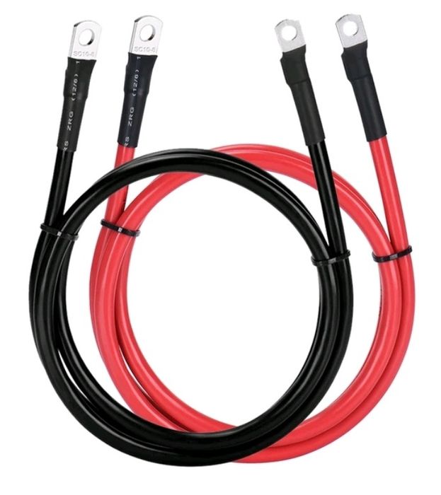 Два кабелі від акумулятора до  інвертора, ДБЖ (16х2000 мм) .