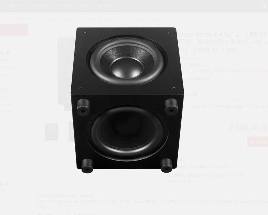 Emotiva SE12 - Subwoofer zamknięty do muzyki RATY 0% Bydgoszcz