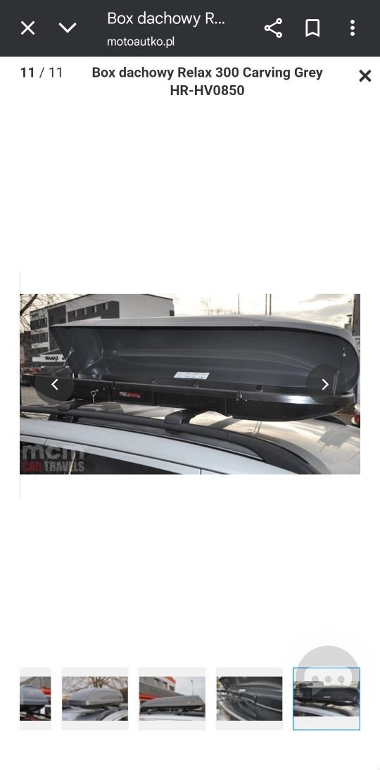 Box dachowy pojemność  300l dlugosc 205cm