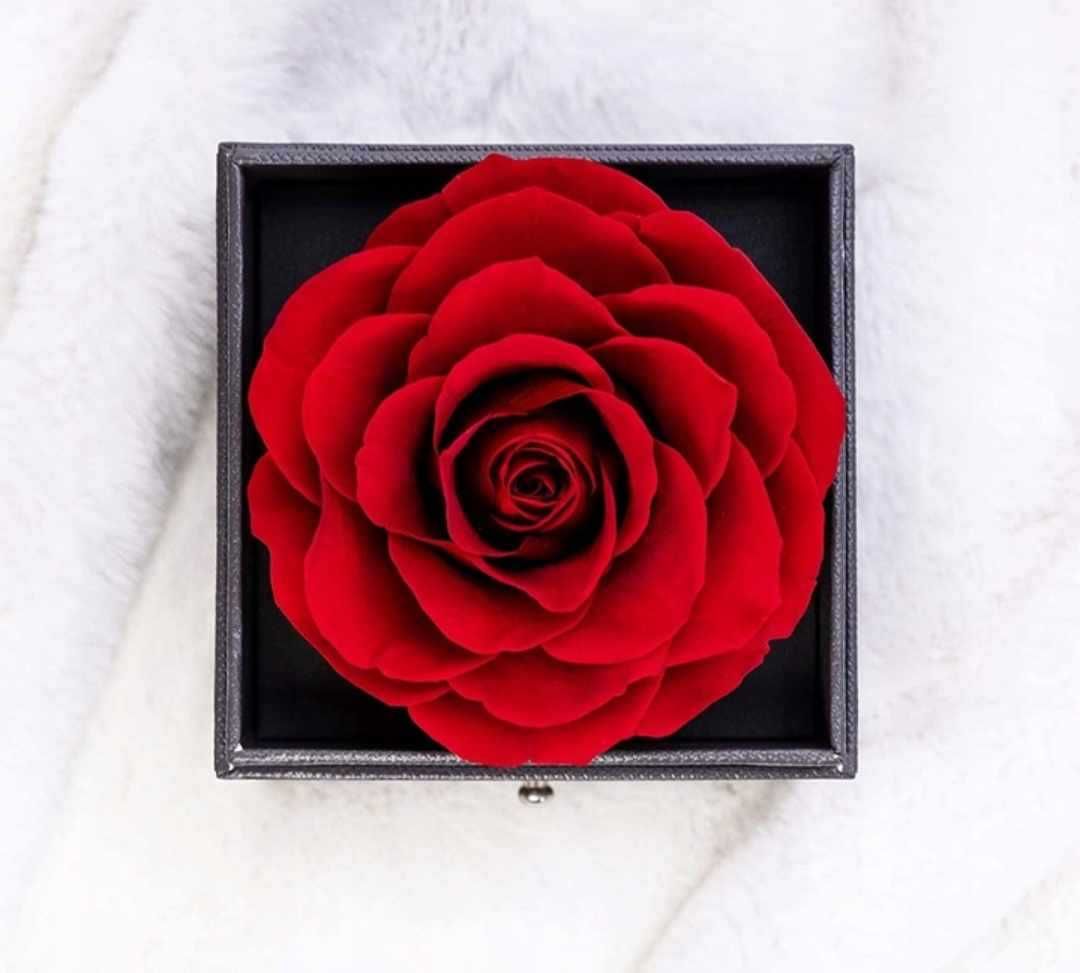 Wieczna Róża w Szkle Naszyjnik Prezent Walentynki Torebka prezentowa