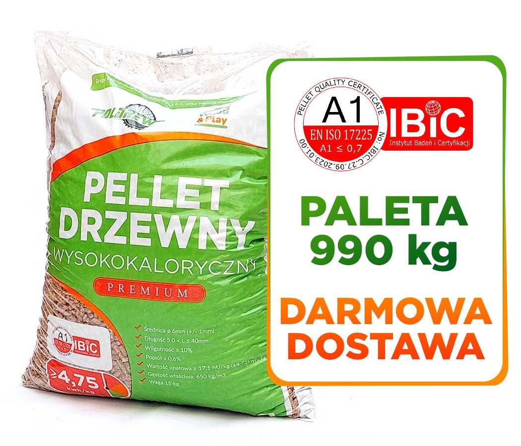 Pellet drzewny Płatność za 30 dni Transport GRATIS Certyfikat A1 990kg