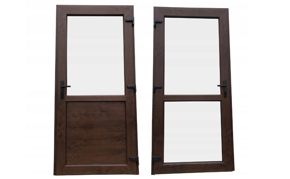 Drzwi PCV 100x210 orzech sklepowe tarasowe balkonowe OD RĘKI nowe