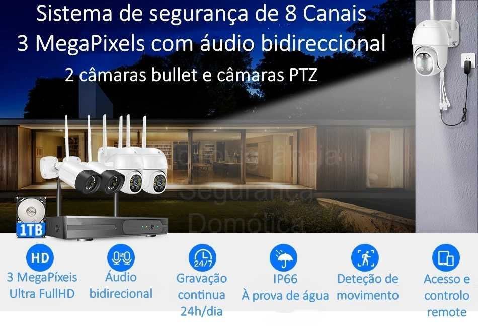 Conjunto de 2 Câmaras Fixas * 2 Rotativas * Deteção Movimento