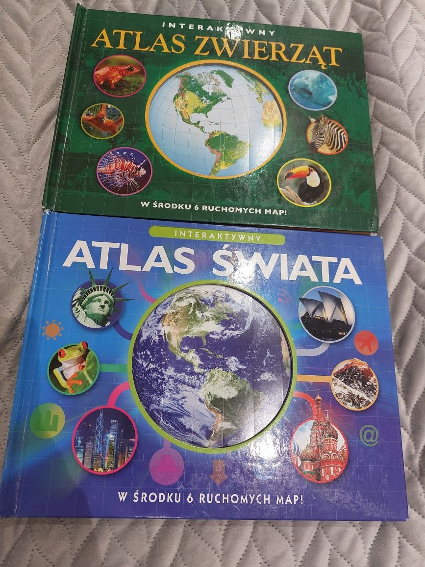 Książki interaktywny atlas świata i zwierząt