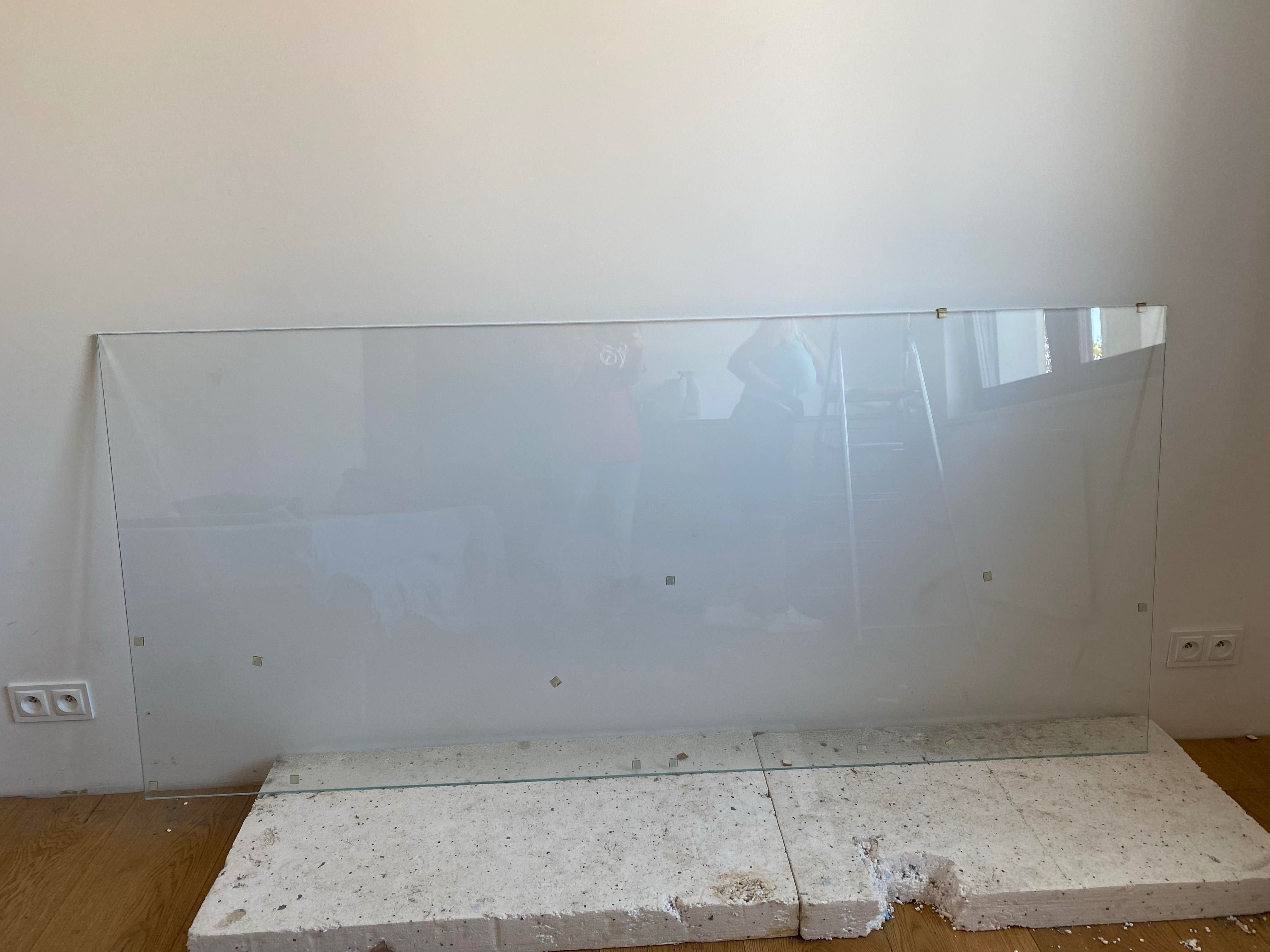 szkło hartowane 90 cm x 200 cm, grubość 1 cm, do ścianki prysznicowej