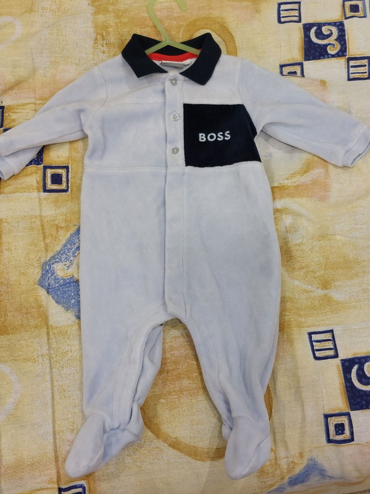 Повзунки для немовлят BOSS 0-3 місяці 60 см велюр чоловічок піжама
