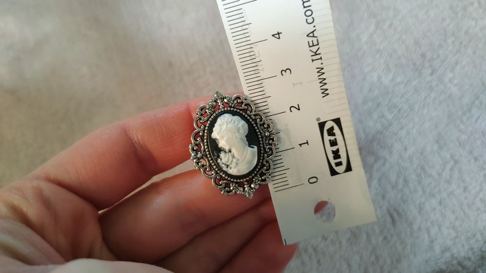 Pierścionek pierścień sygnet z kobieta kamea vintage retro