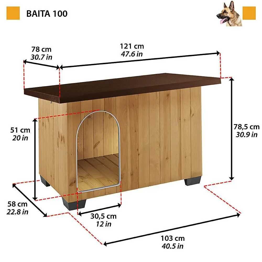 Велика дерев'яна будка для собак Ferplast Baita 100 (Ферпласт)