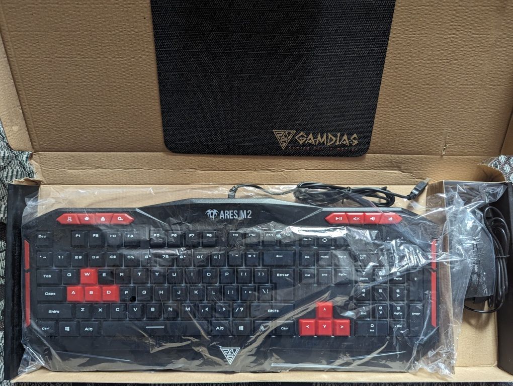 GAMDIAS ARES M2 + Zeus E2 мембранна клавіатура, миша, килимок для миші