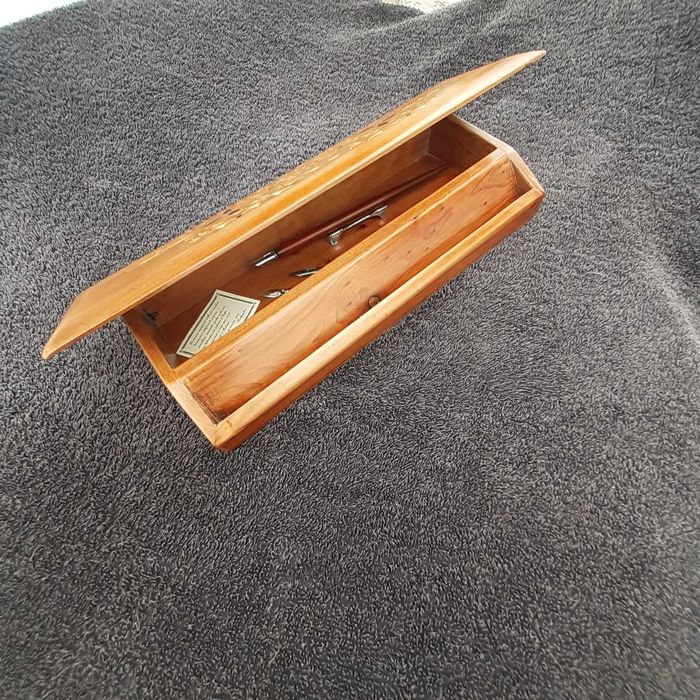 Caixa de escrita com pena e aparos