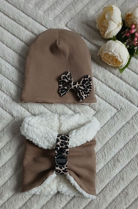 Czapka z kominem handmade