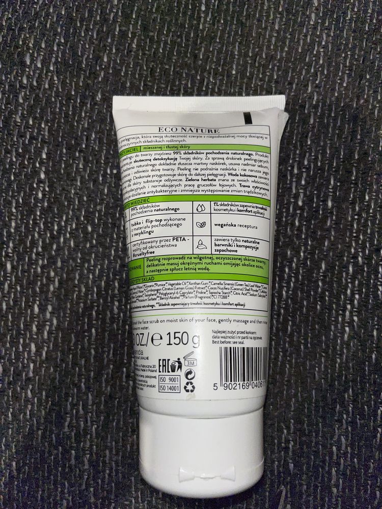 Bielenda eco nature peeling do twarzy cera mieszana i tłusta