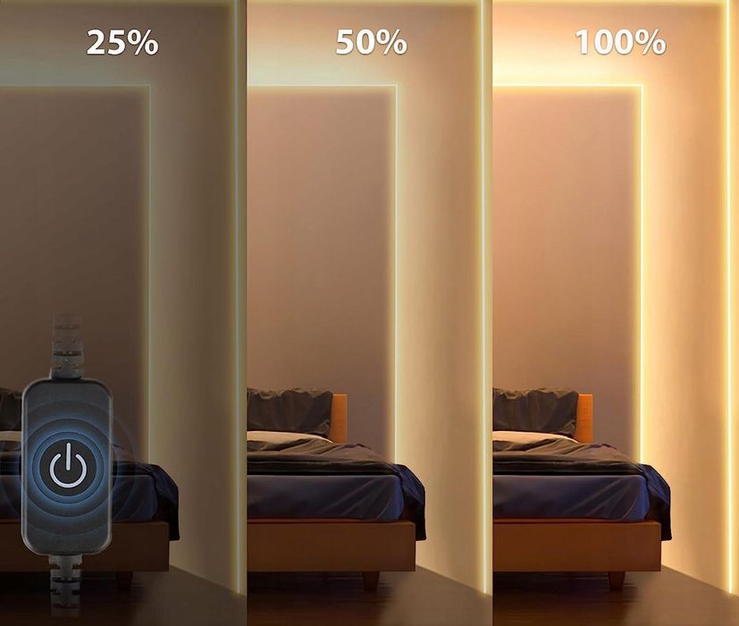 Taśma LED Lamomo 20M, 24V 3000K Neonowa  Ciepła Biała, IP65