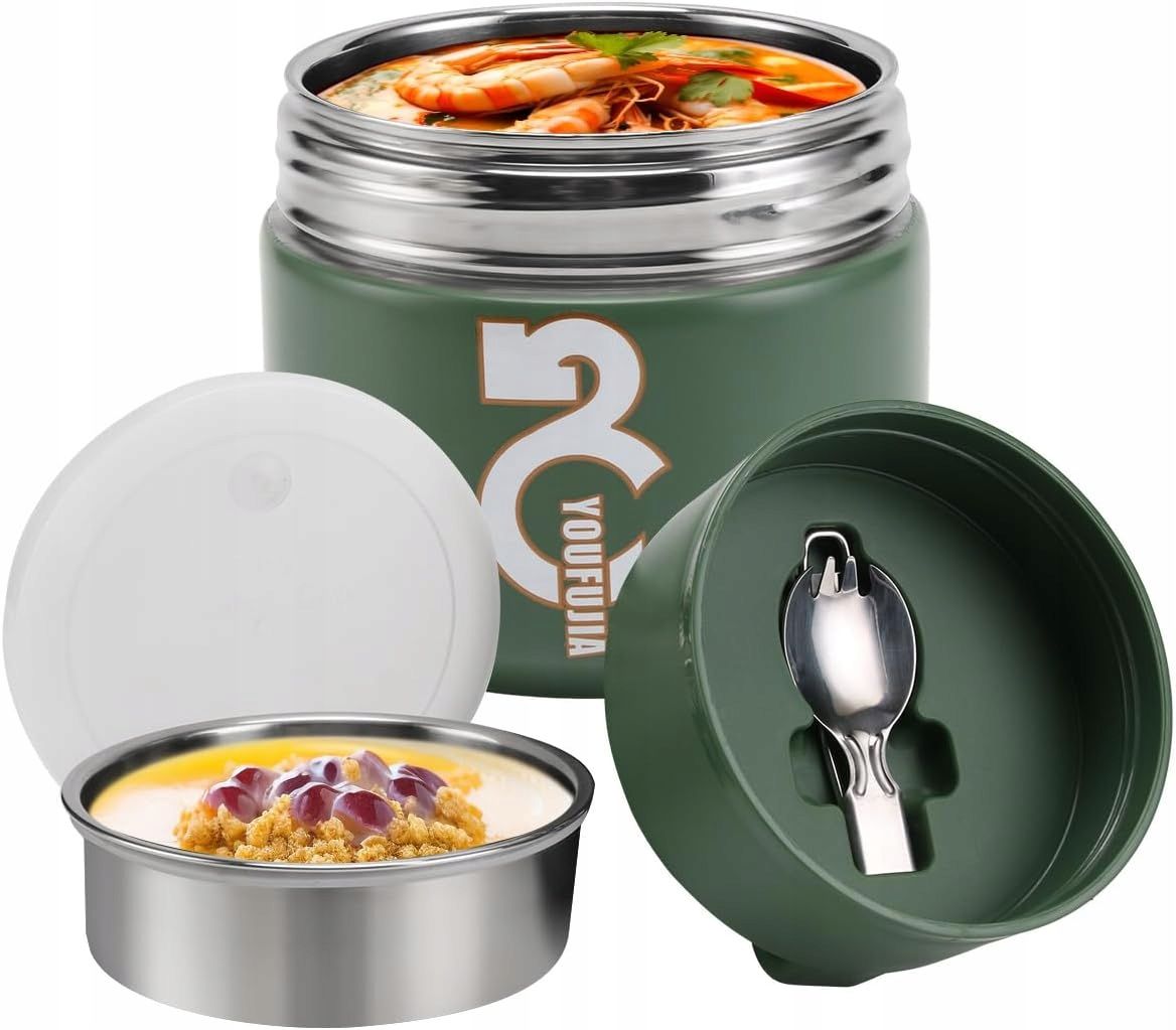 minghaoyuan pojemnik termiczny na jedzenie, 1300 ml, termos ze stali