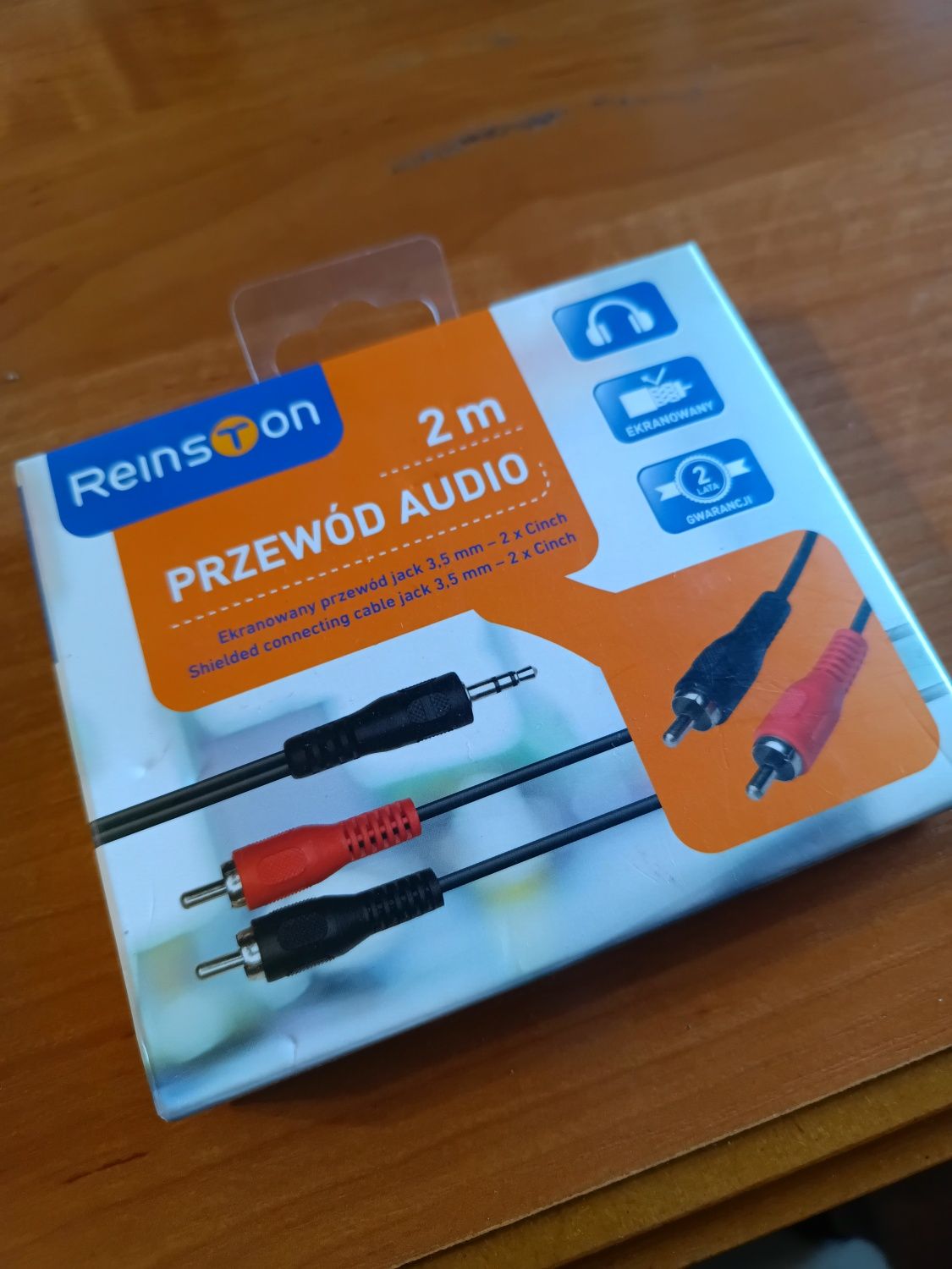 Przewód audio 2m  3,5mm Jack-Cinch