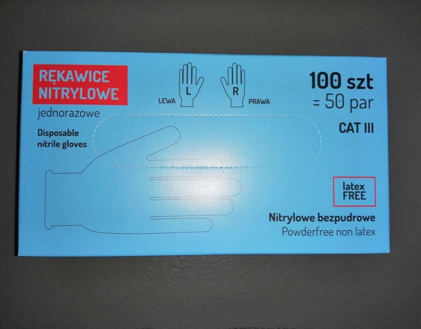 Rękawice nitrylowe bezpudrowe 100szt