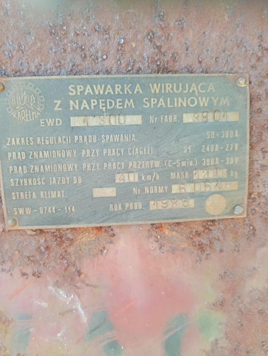 Spawarka Wirująca z Napędem Spalinowym.