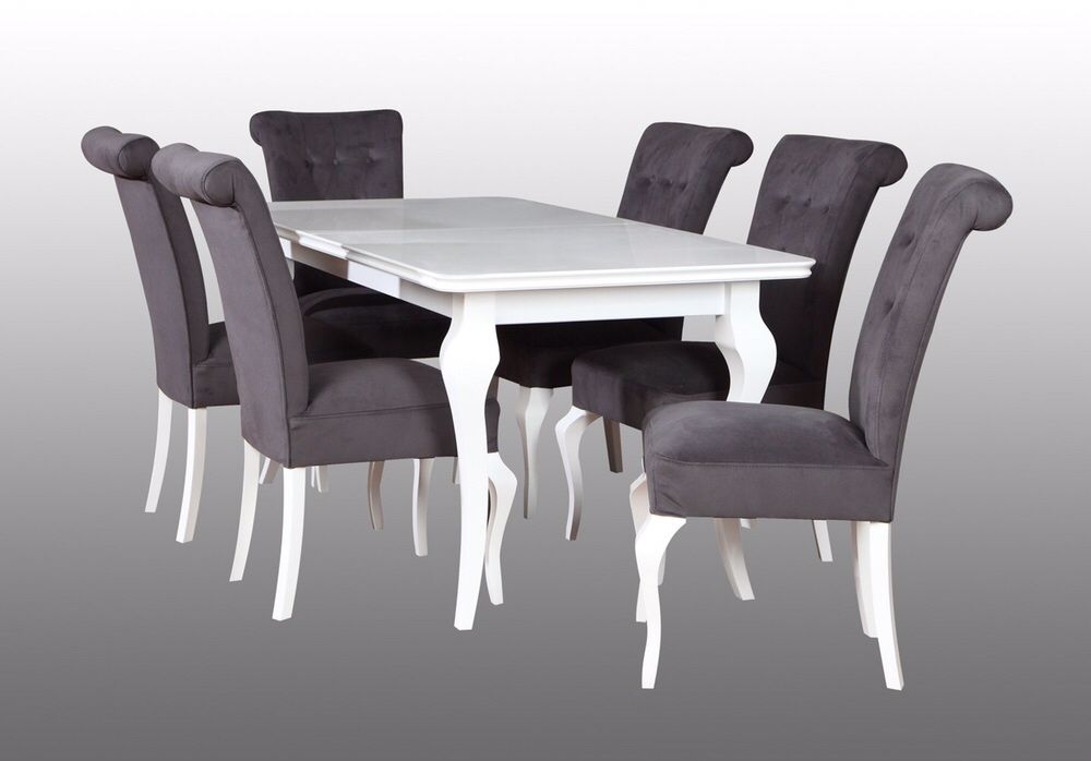 4x Krzesło tapicerowane szare -Ludwiki