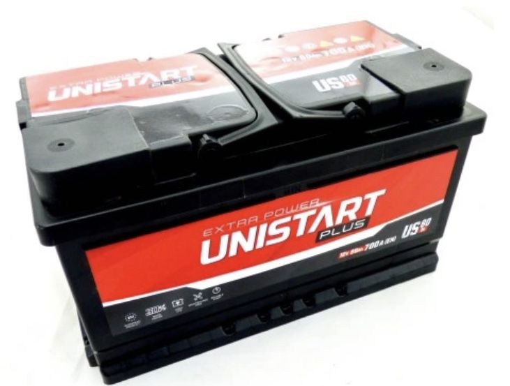 Akumulator Unistart 12V80AH700A ciągnik produkcja Jenox Polska