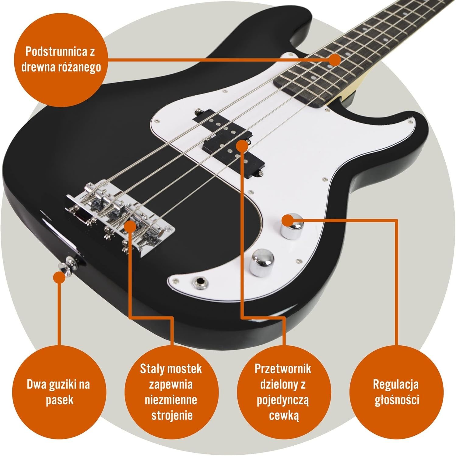 Gitara basowa elektryczna (4/4) dla początkujących