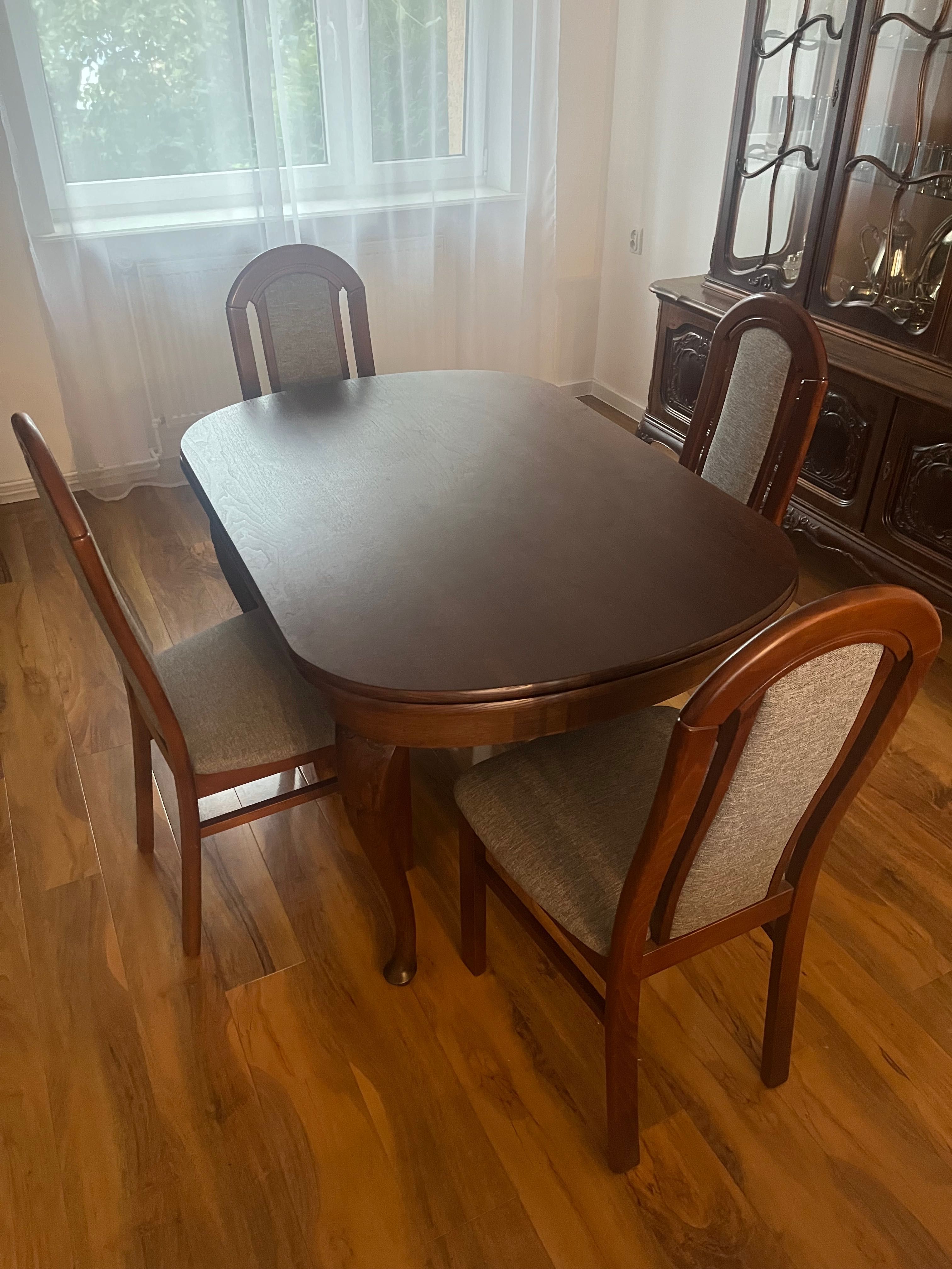 Stół rozkładany drewniany + 8 krzeseł
