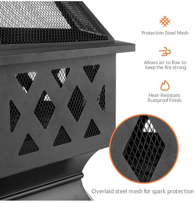 Fogueira exagonal de Jardim 70cm diâmetro