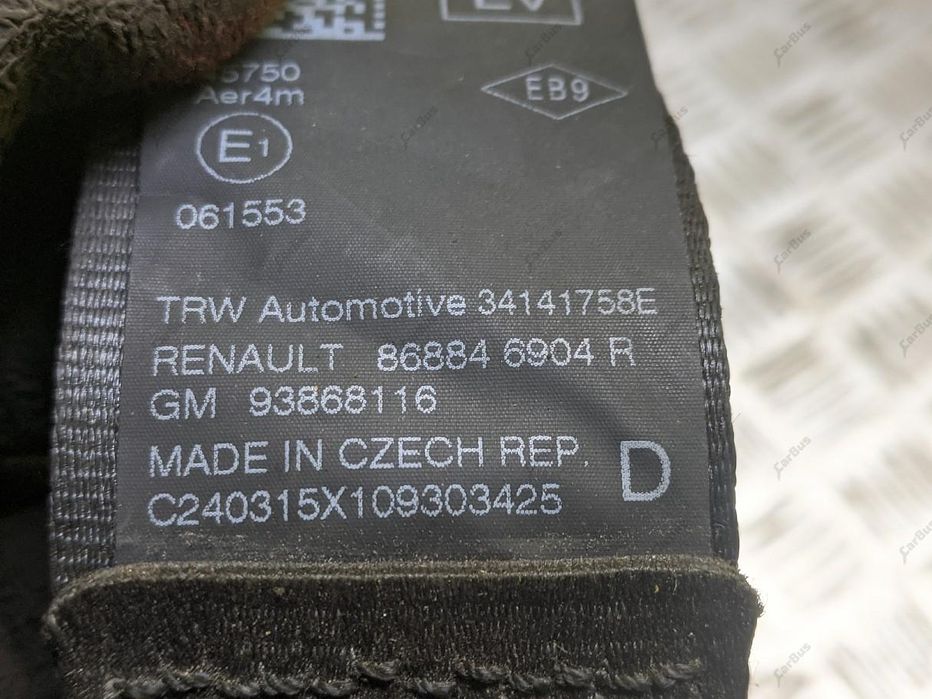 Ремень безпеки передній правий Рено Трафик 3 Опель Виваро Толенто