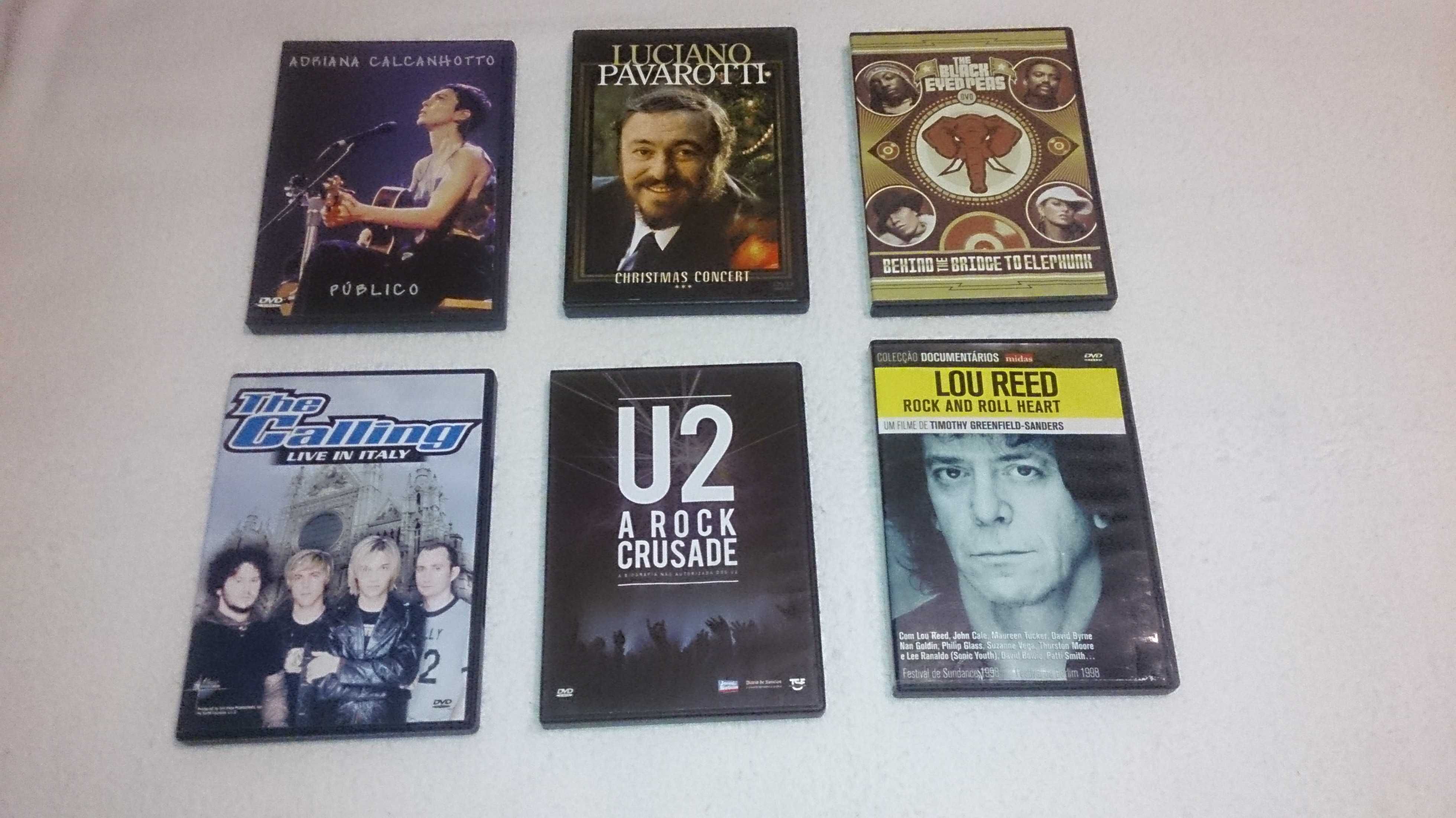 6 dvds de música (calcanhotto, pavarotti, u2, lou reed…)