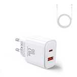 Ładowarka EU Joyroom JR-TCF05/20W USB-A USB-C + kabel USB-C - biała