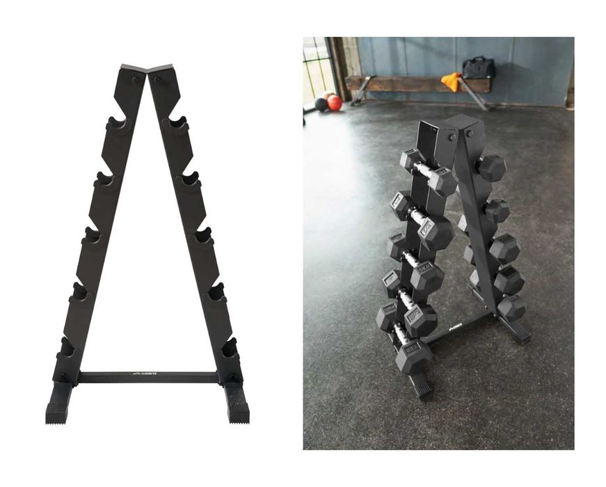 Stojak na hantle stabilny max 160kg 10x hantle lub 5 par hantli