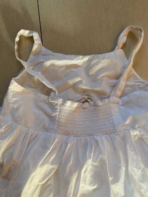 Biała letnia sukienka dziewczęca H&M rozmiar 128