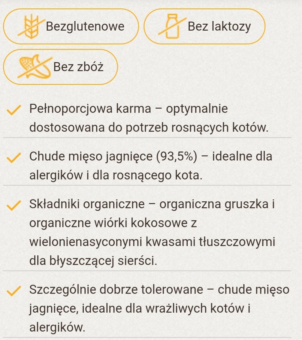 48x200g Liebesgut 93% Mięsa bez ZBÓŻ PREMIUM BIO jagnięcina dla kota n