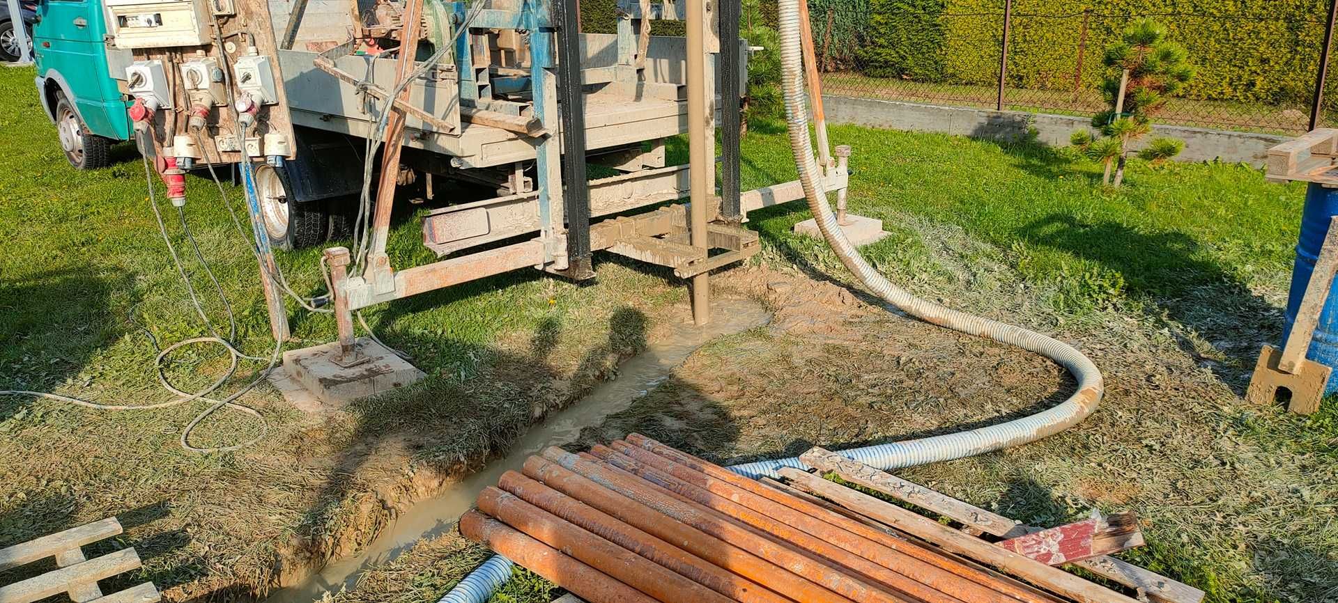 Wiertnica płuczkowa wiertnia odwierty pompa ciepła zestaw komplet
