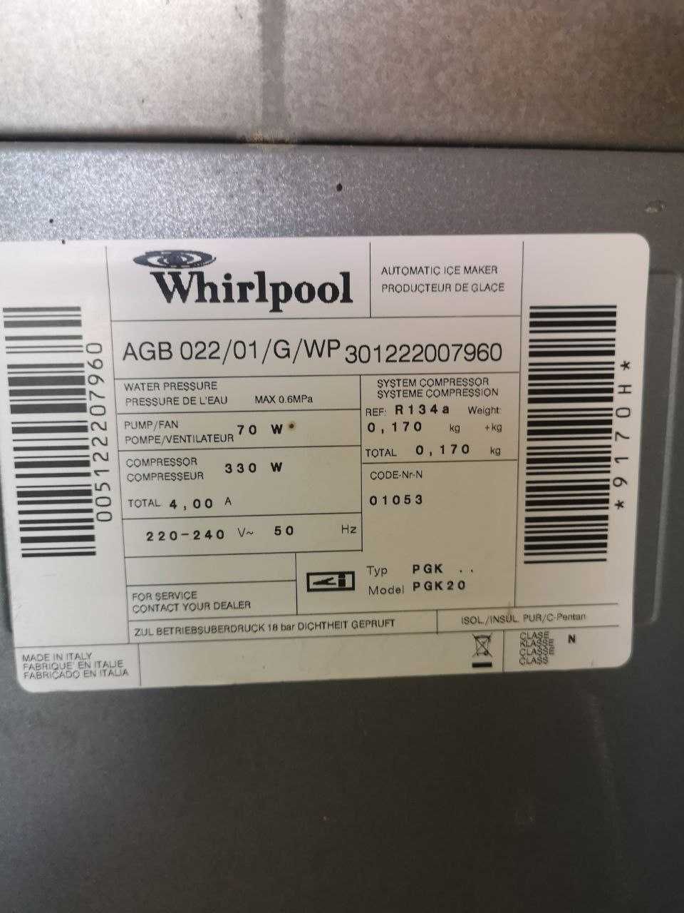 Льодогенератор Whirlpool