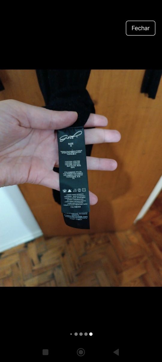 Vestido preto malha fina com brilho