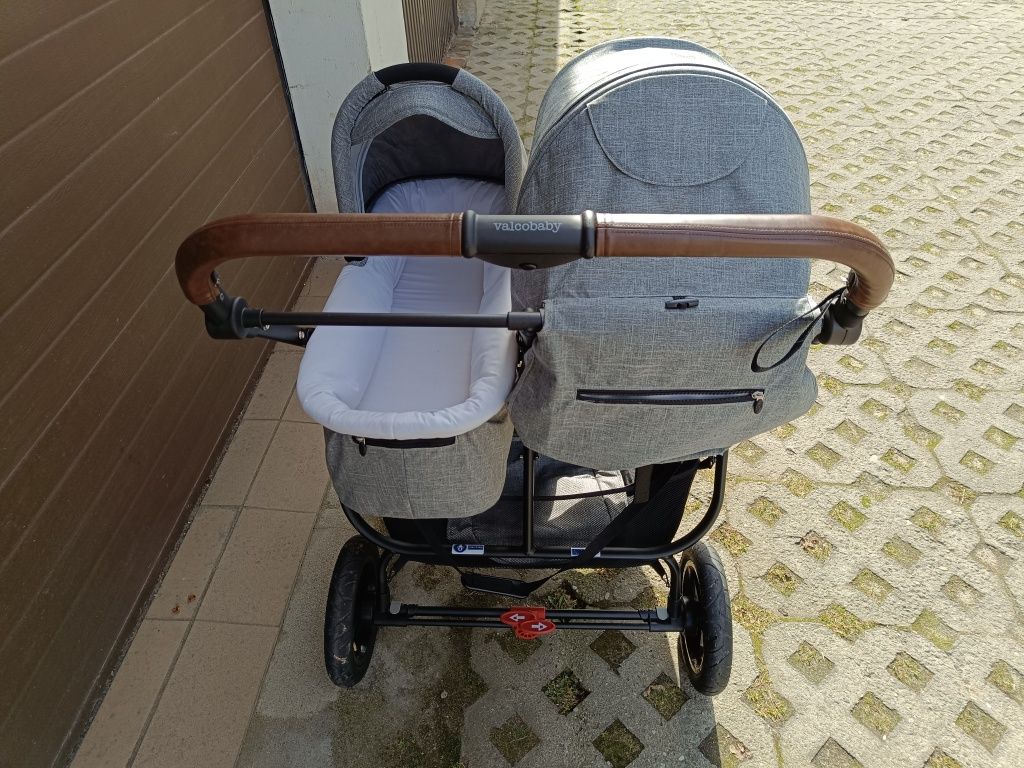 Wózek bliźniaczy Valco Baby SNAP DUO TREND SPORT grey marle jak nowy