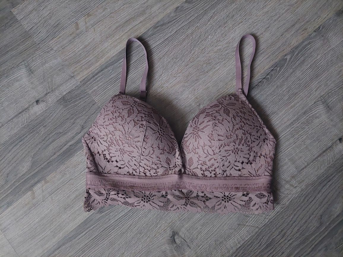 Roz. 75B biustonosz H&M braletka push-up szarobeżowy stan bardzo dobry