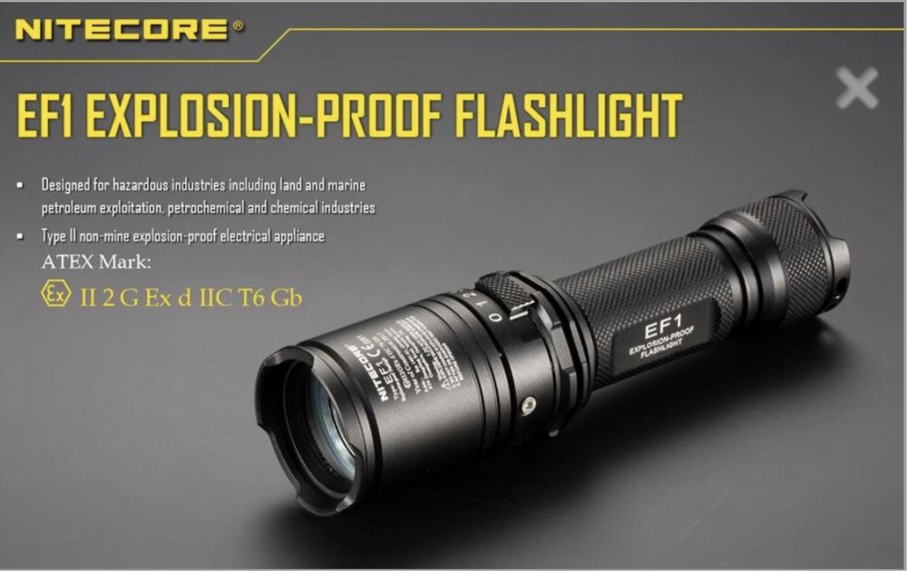 Nitecore EF1 830 Lumen Accredited Safe LED Flashlight