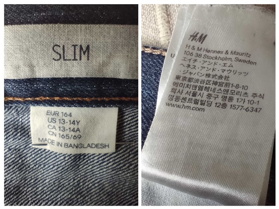 H&M rozm 164 jeansy slim chłopięce