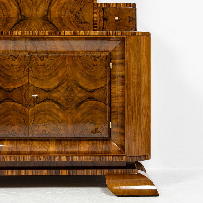 Komoda i Barek w Stylu Art Deco – Antyk Polska międzywojenna orzech