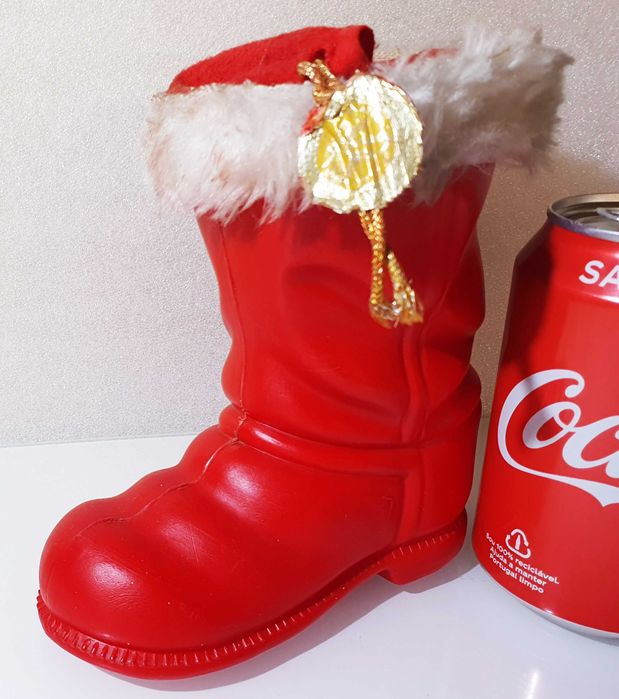 Antiga Bota Natal ~ "CHOCOLATES REGINA" ~ Selo Dourado ~ Anos 70 RARA