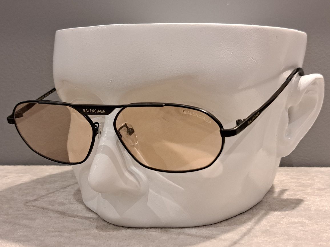 BALENCIAGA czarne nowe modne okulary unisex damskie logo