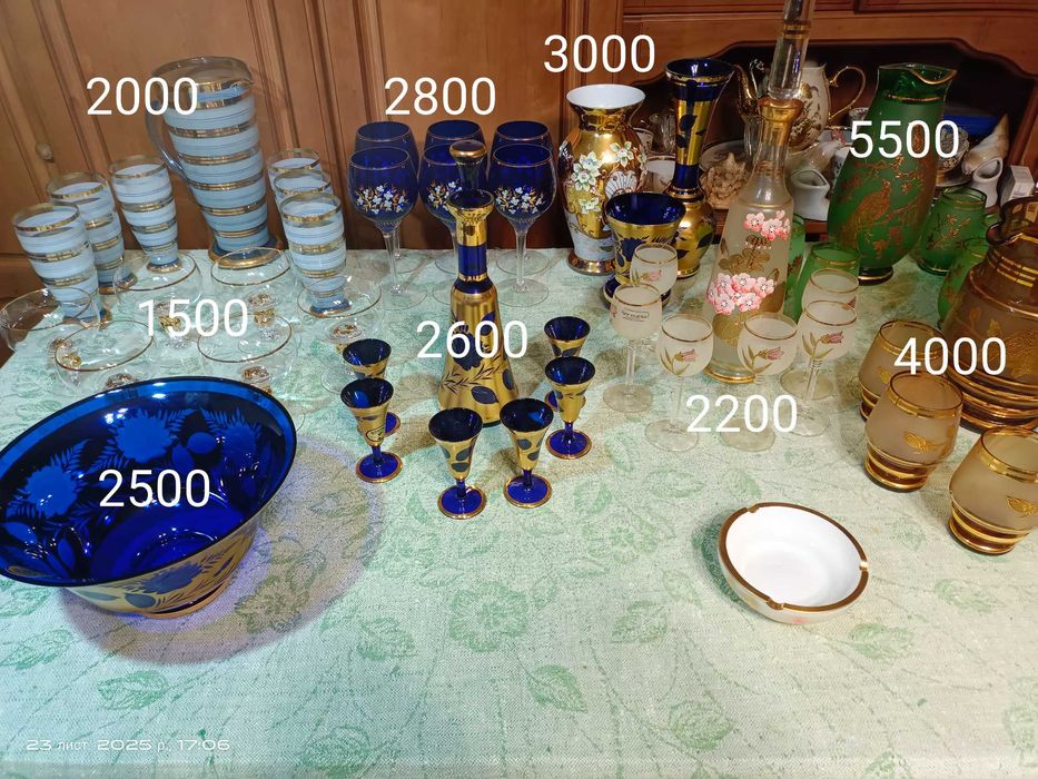 Цветной хрусталь, стекло. Чехия смальта .