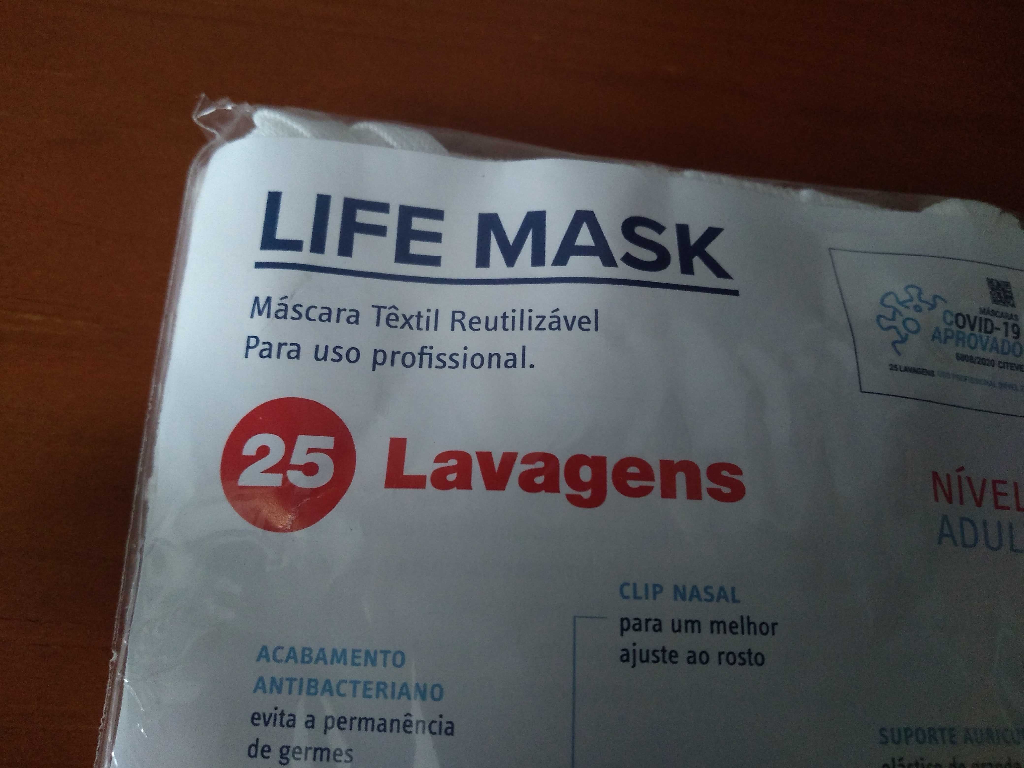 4 Máscaras Laváveis Profissionais Safe Covid 25 lavagens