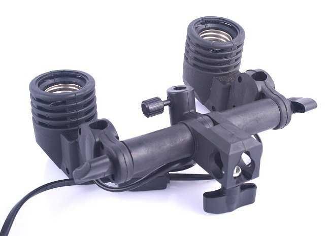 Подвійний тримач для спалахів та ламп постійного світла