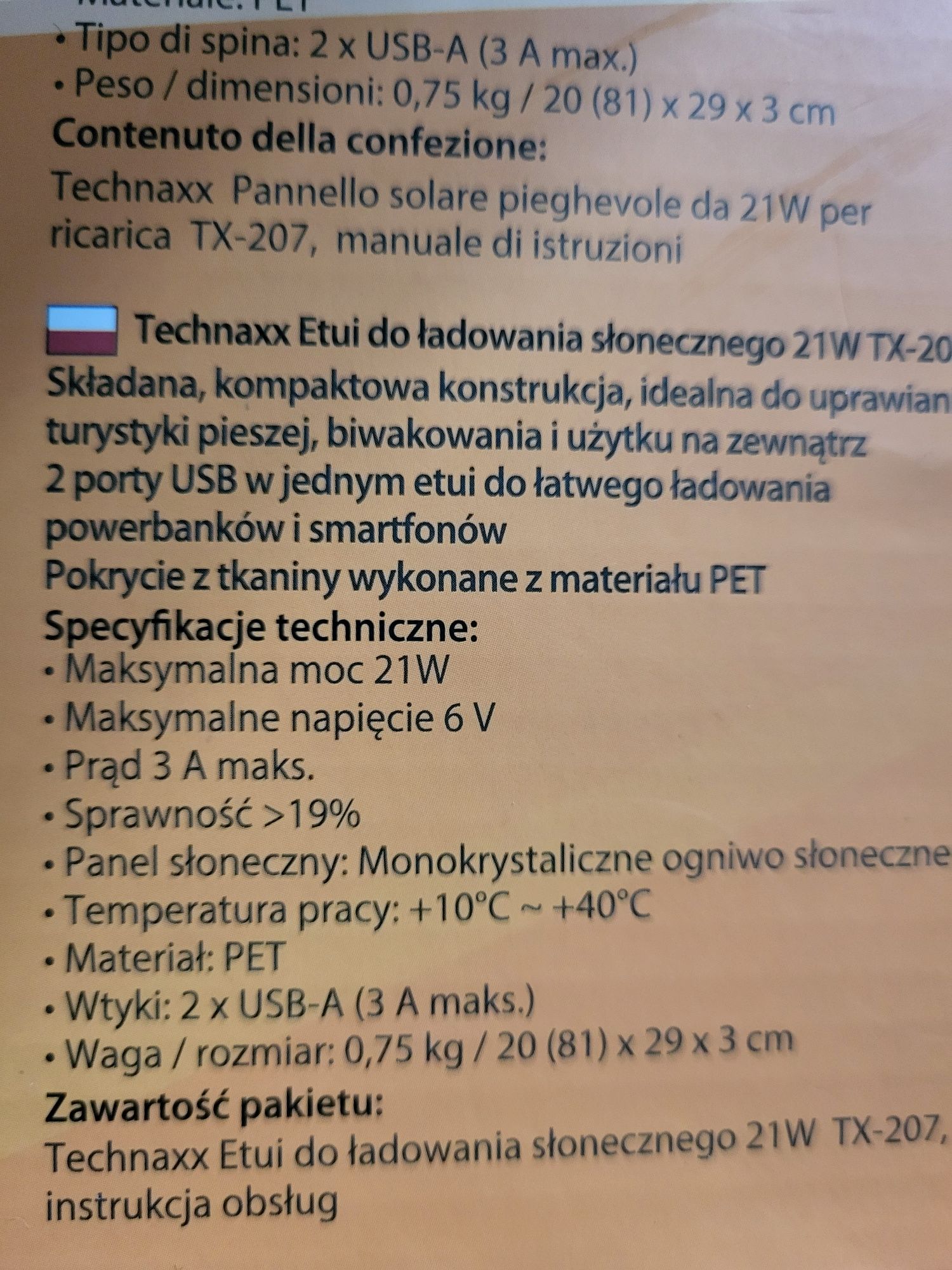 Solar na usb TX207