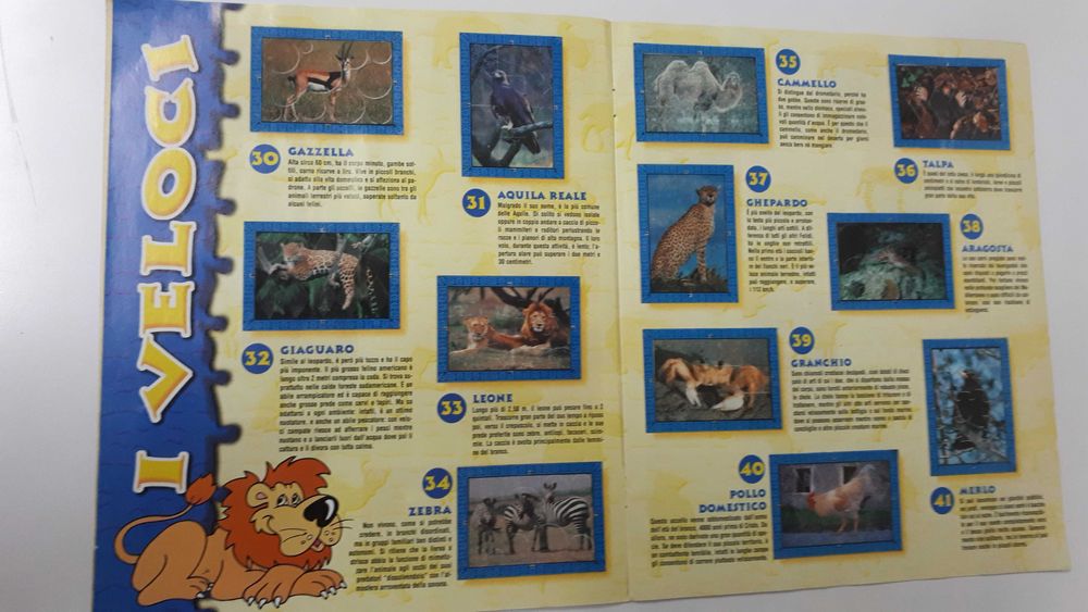 Caderneta de cromos Animali - completa