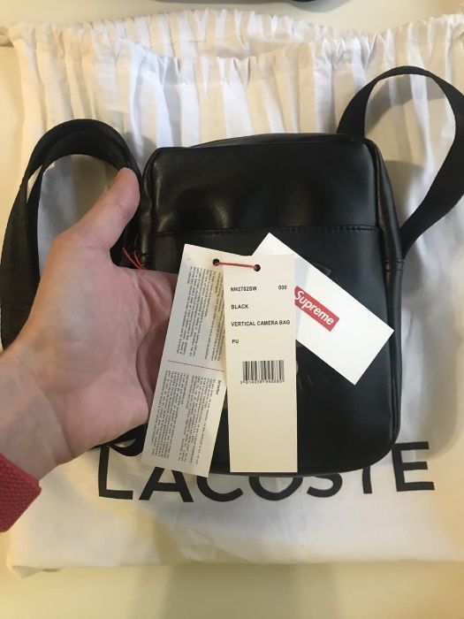 Supreme x Lacoste Shoulder Bag Black Ss18 Сумка Мессенджер